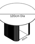 Cartier 120cm Round Gloss Grey Ceramic Dining Table