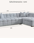 Aluxo Tribeca Corner Group in Oatmeal Boucle Fabric