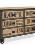Soho 6-Drawer Sideboard on Wheels