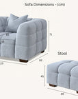 Aluxo Tribeca Sofa Range in Pearl Boucle Fabric