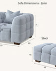Aluxo Tribeca Sofa Range in Oatmeal Boucle Fabric