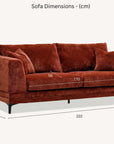 Aluxo Lenox Sofa Range in Rust Velvet