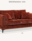 Aluxo Lenox Sofa Range in Rust Velvet