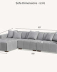 Aluxo Leonard Left Hand Corner Group in Cloudy Grey Boucle