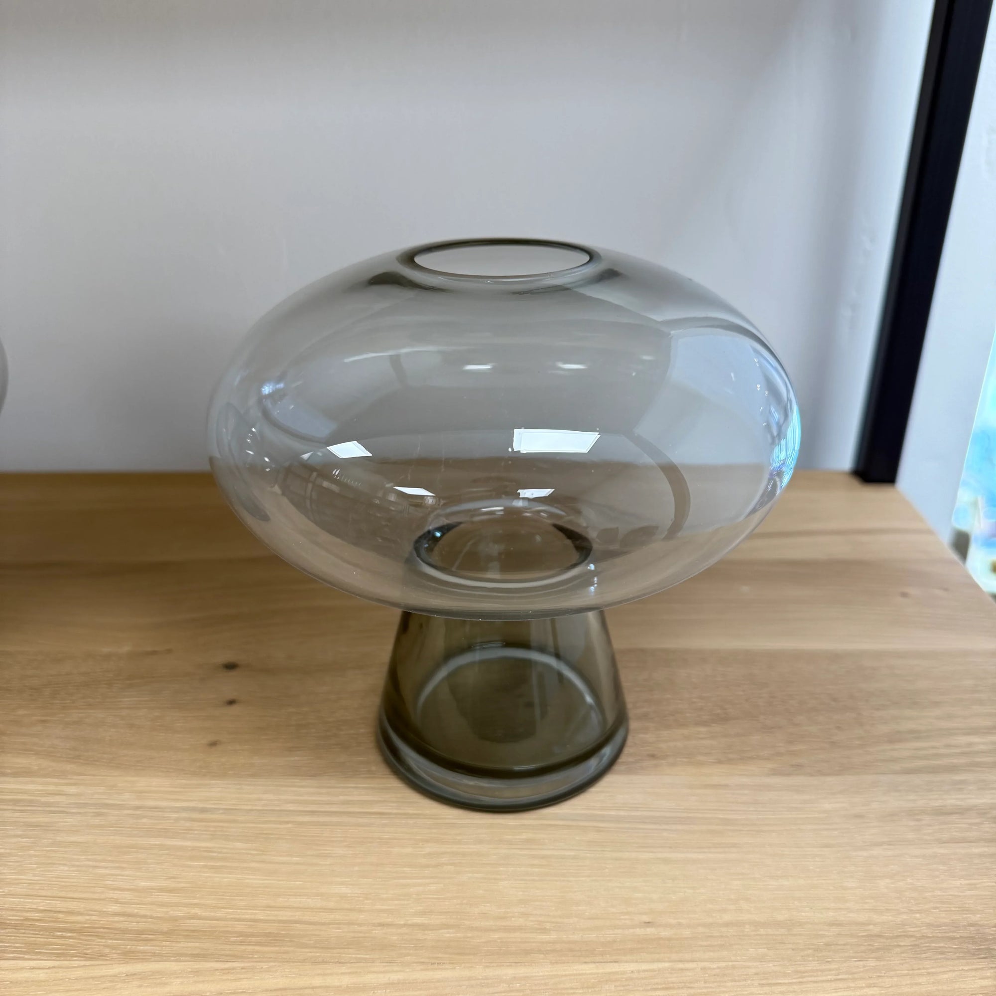 Small Grey Mushroom Glass Vase - Ex Display 4 Only