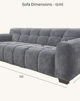 Aluxo Harlem Sofa Range in Steel Velvet