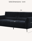 Aluxo Albany Sofa Range in Black Lux Boucle Fabric