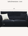 Aluxo Albany Sofa Range in Black Lux Boucle Fabric