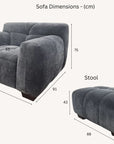 Aluxo Harlem Sofa Range in Steel Velvet