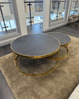 Richmond Set of 2 Blackbone Gold Round Coffee Table - Ex Display