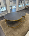 Richmond Interiors Set of 2 Blackbone Gold Round Coffee Table - Ex Display 1 Only