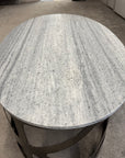 Libra Interiors Metropolitan Black Nickel Grey Marble Coffee Table - Ex Display 1 Only