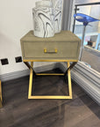 Maxim Sage Faux Shagreen Lamp Table - Ex Display