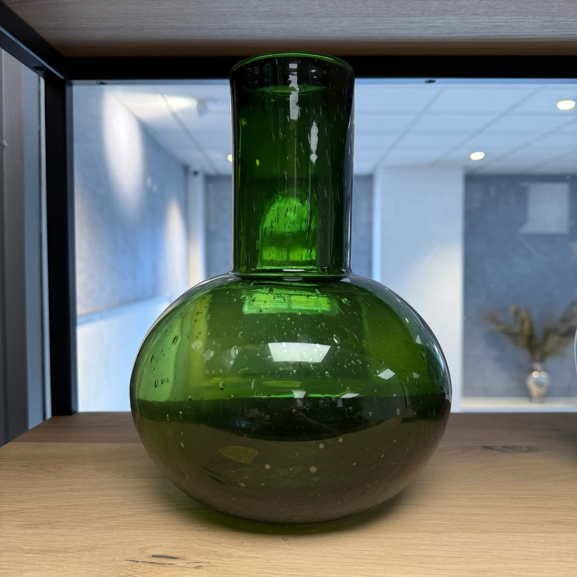 Green Sandblasted Bud Vase - Ex Display 1 Only