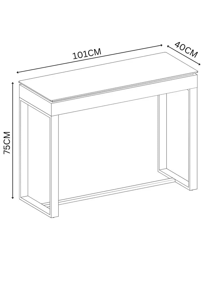 Monza White Ceramic Console Table MON-6634