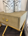 Maxim Sage Faux Shagreen Lamp Table - Ex Display