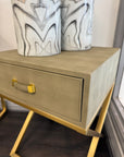 Maxim Sage Faux Shagreen Lamp Table - Ex Display 1 Only