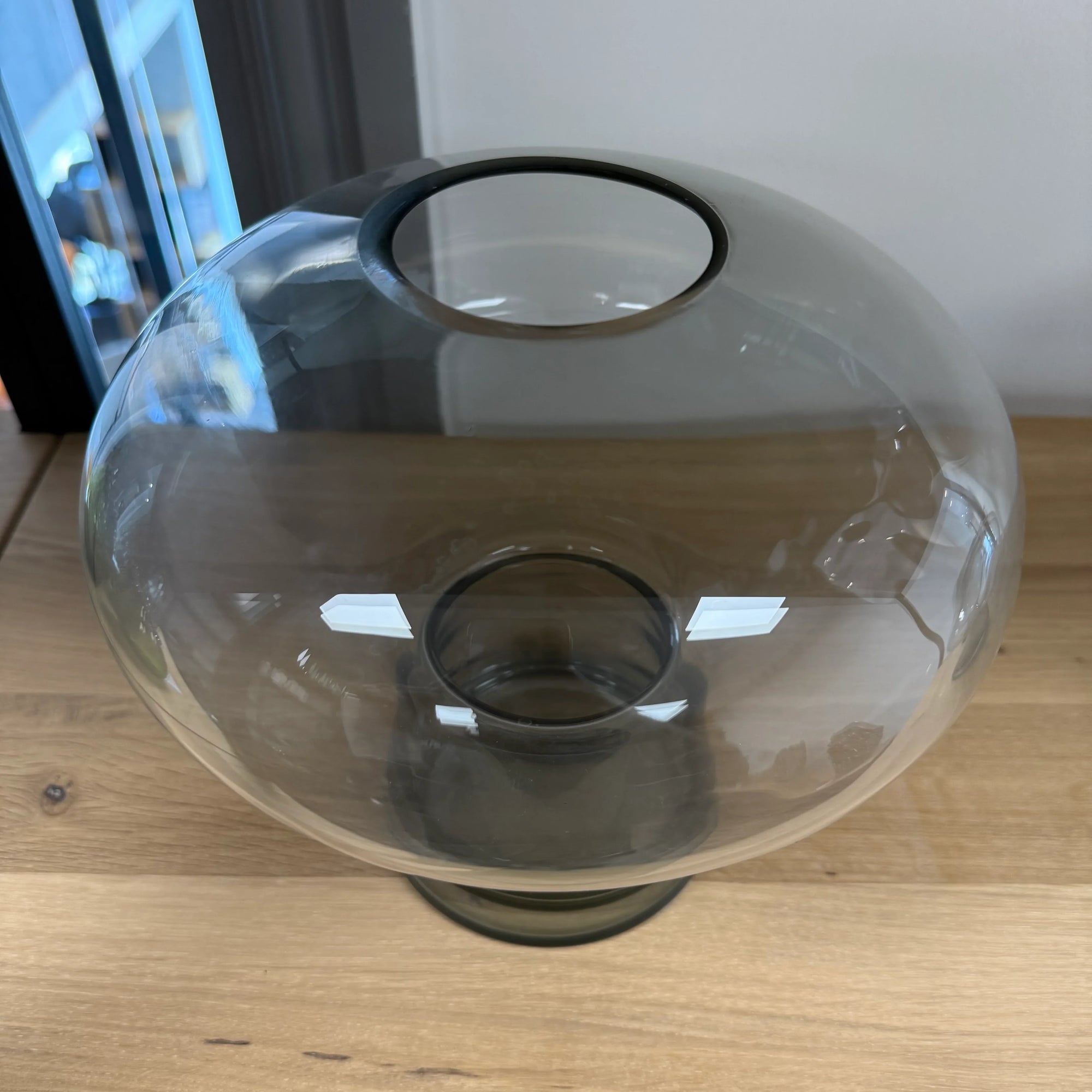 Large Grey Mushroom Glass Vase - Ex Display 4 Only