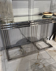 Regal Glass Console Table Ex Display 1 Only