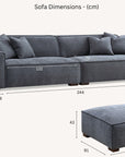 Aluxo Dakota Sofa Range in Charcoal Boucle