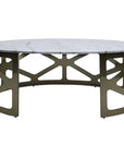 Libra Interiors Metropolitan Black Nickel Grey Marble Coffee Table - Ex Display 1 Only