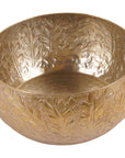 Libra Interiors Laura Ashley Winspear Gold Leaf Embossed Round Convex Bowl Small
