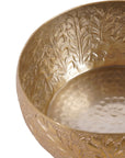 Libra Interiors Laura Ashley Winspear Gold Leaf Embossed Round Convex Bowl Small