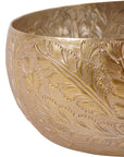 Libra Interiors Laura Ashley Winspear Gold Leaf Embossed Round Convex Bowl Small