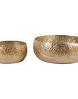Libra Interiors Laura Ashley Winspear Gold Leaf Embossed Round Convex Bowl Small