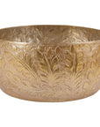 Libra Interiors Laura Ashley Winspear Gold Leaf Embossed Round Convex Bowl Small