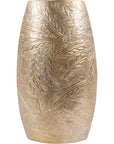 Libra Interiors Laura Ashley Winspear Gold Leaf Embossed Oval Barrel Vase Small