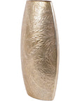 Libra Interiors Laura Ashley Winspear Gold Leaf Embossed Oval Barrel Vase Small