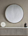 Belvedere Aged Gold Round Mirror 80x80cm