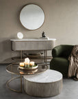 Belvedere Aged Gold Round Mirror 80x80cm