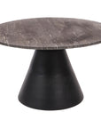 Clifton II Charcoal Black and Dark Travertine Coffee Table Large 75cm