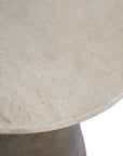 Clifton II Light Travertine Side Table 40cm