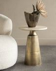 Clifton II Light Travertine Side Table 40cm