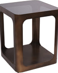 Thorpe Square Metal and Glass Side Table