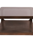Thorpe Metal and Glass Square Coffee Table