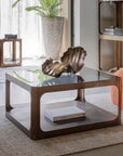 Thorpe Metal and Glass Square Coffee Table