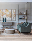 Belvedere Aged Gold Shelving Unit With Storage