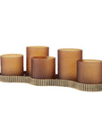 Belvedere Aged Gold 5 Light Candle Holder