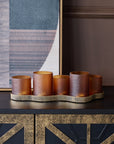 Belvedere Aged Gold 5 Light Candle Holder