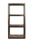 Thorpe II Smoked Bronze Metal and Glass Shelving Unit featuring Marble