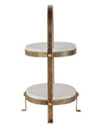 Belvedere Aged Gold Oval Two Tiered Stand
