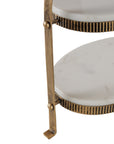 Belvedere Aged Gold Oval Two Tiered Stand