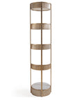 Belvedere Aged Gold Round Shelving Unit