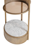 Belvedere Aged Gold Round Shelving Unit