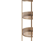 Belvedere Aged Gold Round Shelving Unit