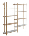 Belvedere Aged Gold Shelving Unit